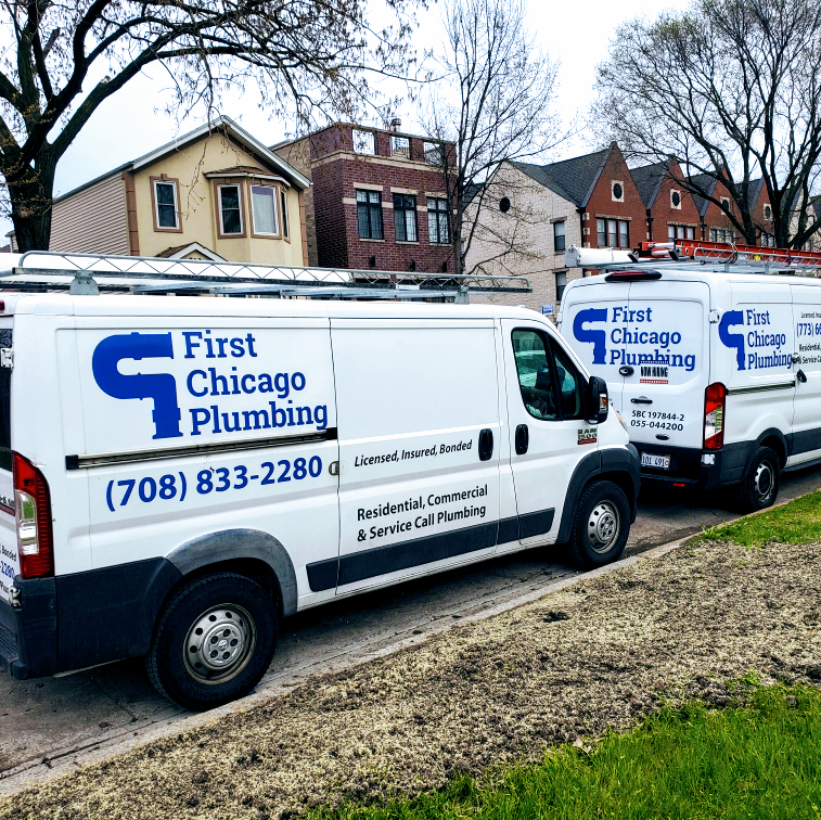 Plumbing service truck